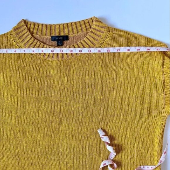 J.Crew Relaxed Linen-Cotton Blend Beach Knit Sweater, Medium, Yellow Mustard NWT - Picture 4 of 8